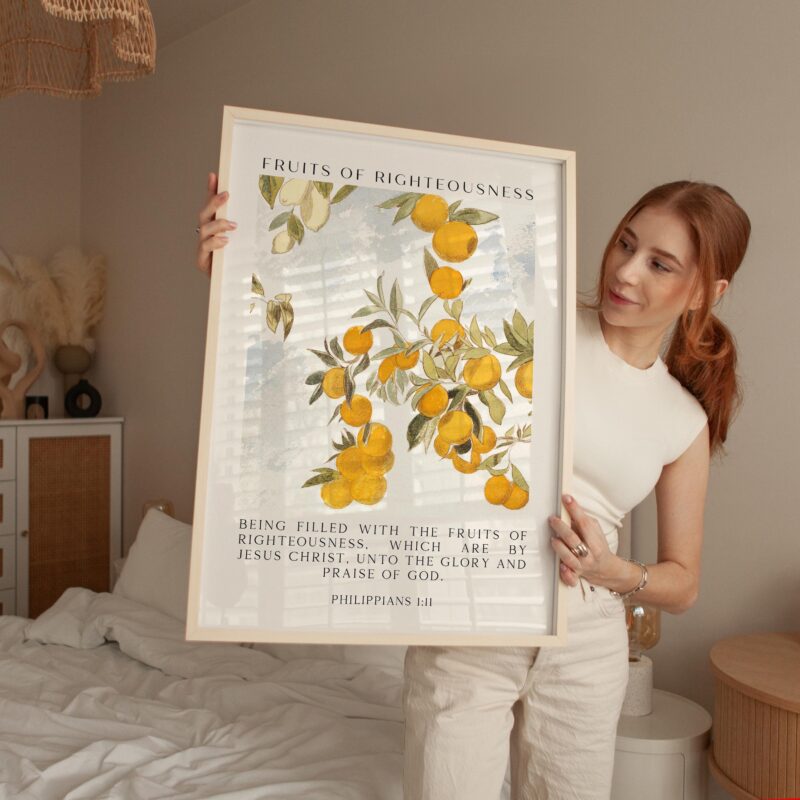 Fruits of Righteousness •  Being filled with the fruits of righteousness... • Philippians 1:11 • Typography Art Print - Image 4