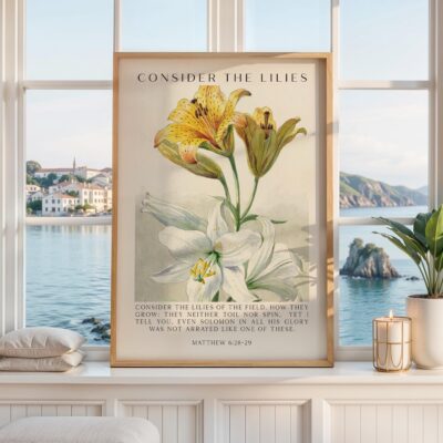Consider the Lilies - Scripture Wall Art - Matthew 6 28–29 Verse