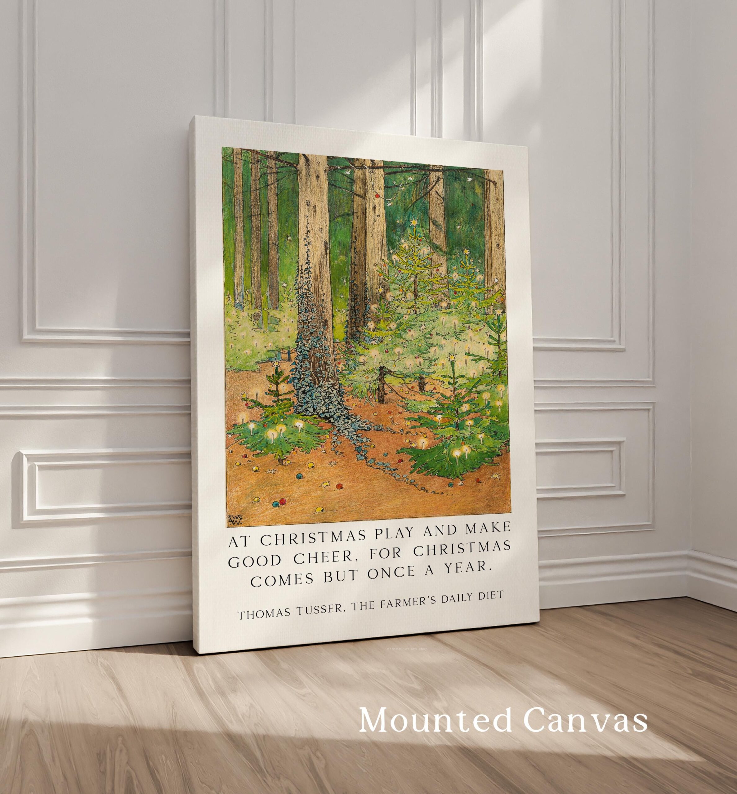 Vintage Art Print – “At Christmas Play and Make Good Cheer” – 1898 Wenckebach Forest Painting - Image 3