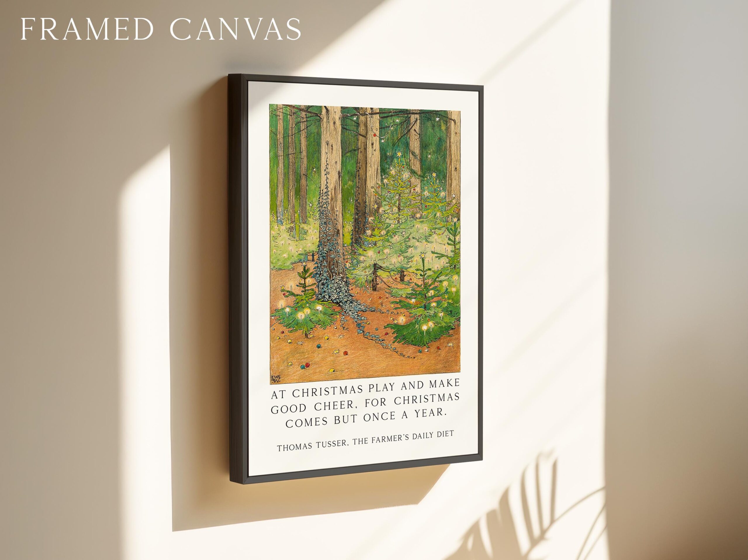 Vintage Art Print – “At Christmas Play and Make Good Cheer” – 1898 Wenckebach Forest Painting - Image 4