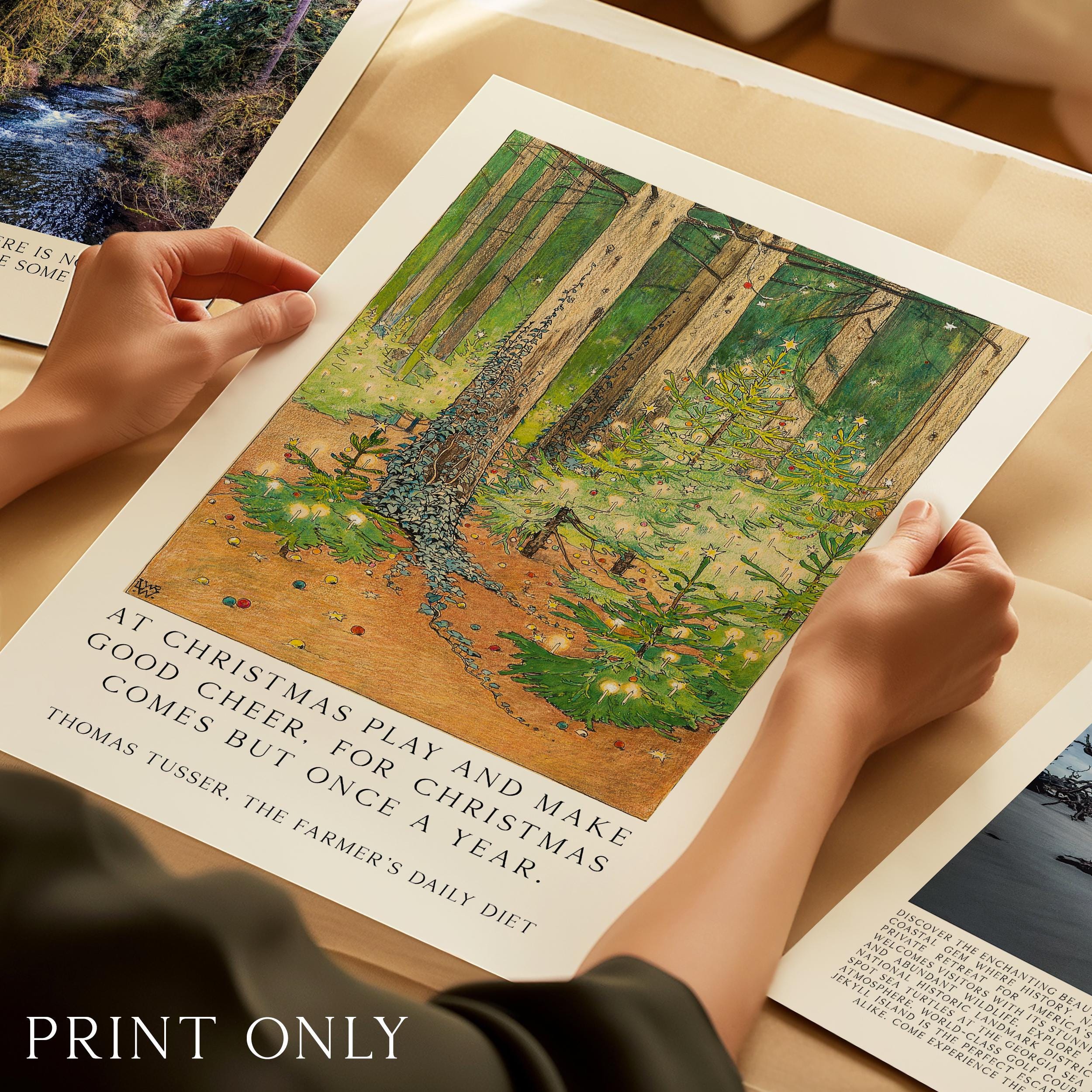 Vintage Art Print – “At Christmas Play and Make Good Cheer” – 1898 Wenckebach Forest Painting - Image 5