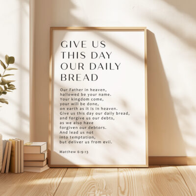 The Lord's Prayer Typography Art Print - Our Father, Who Art In Heaven, Hallowed Be Thy Name - Matthew 6: 9-13