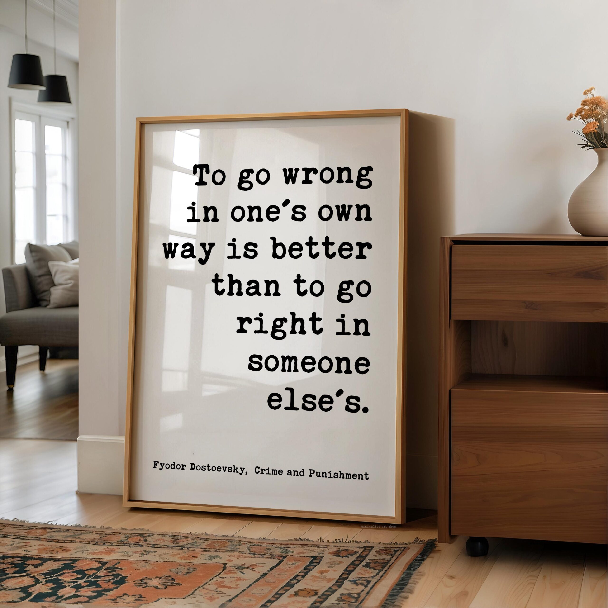 To Go Wrong in One’s Own Way, Fyodor Dostoevsky Quote, Classic Literature Wall Art - Image 6