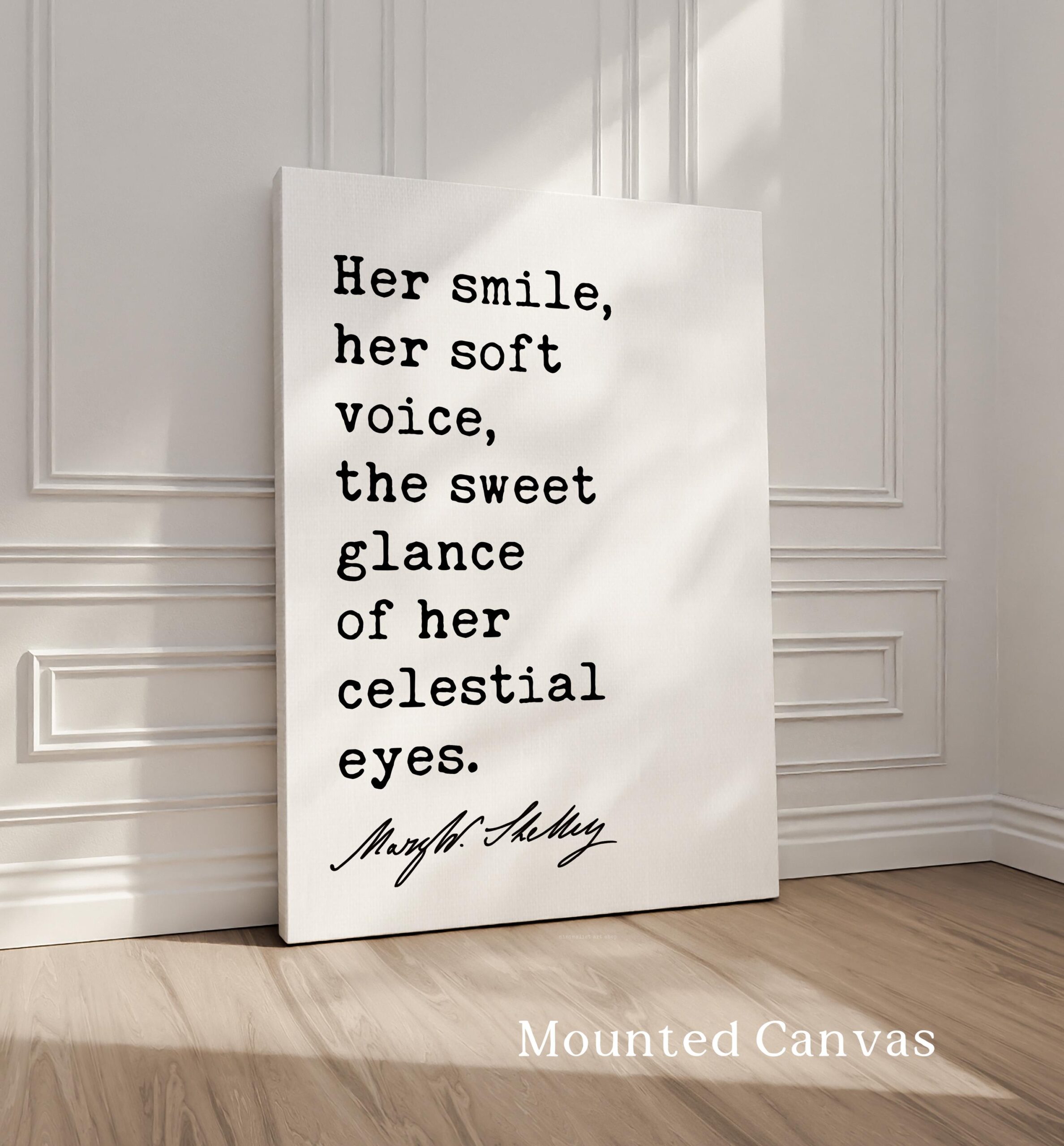 Her Smile Her Soft Voice Art Print, Mary Shelley Frankenstein Quote, Romantic Decor - Image 2
