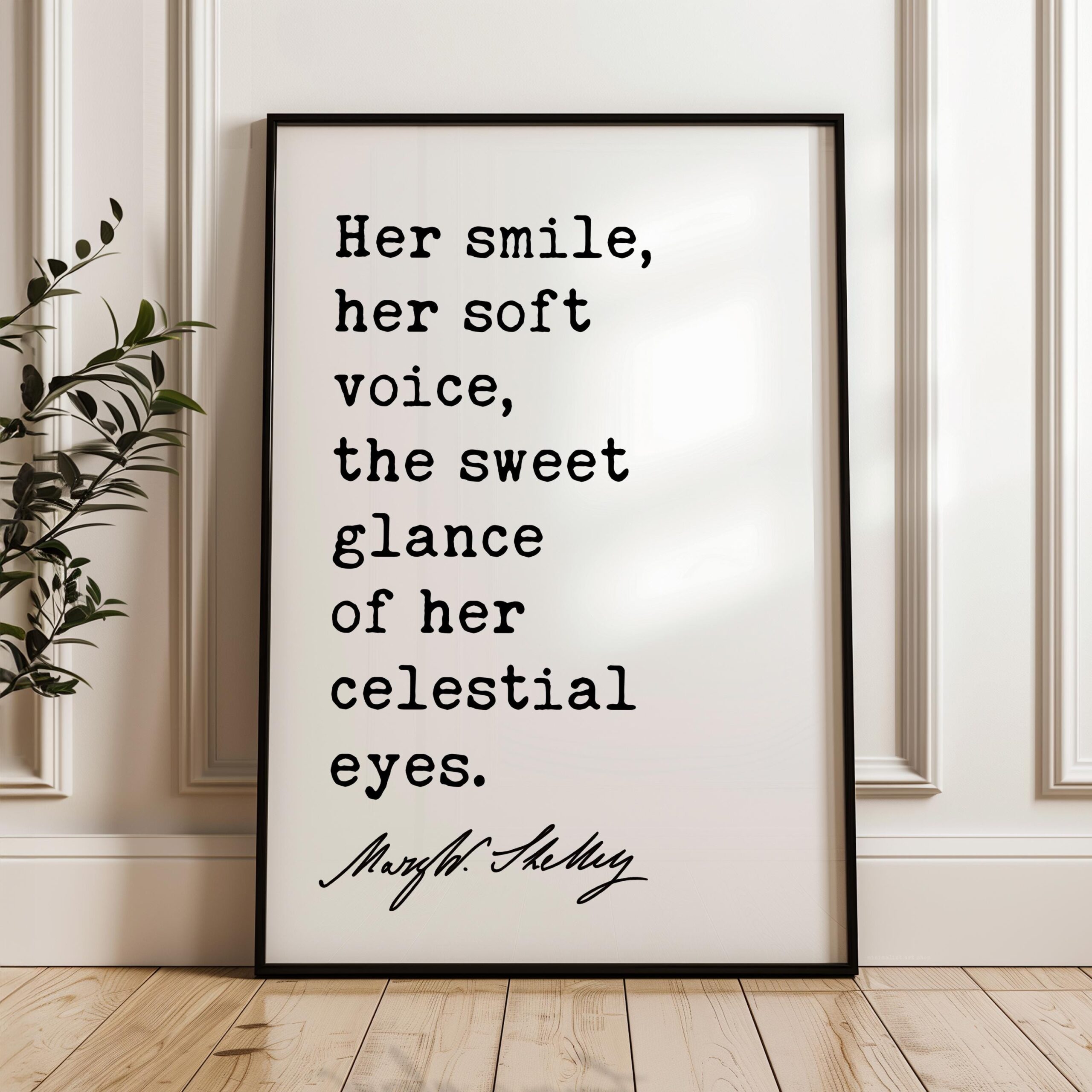 Her Smile Her Soft Voice Art Print, Mary Shelley Frankenstein Quote, Romantic Decor - Image 8