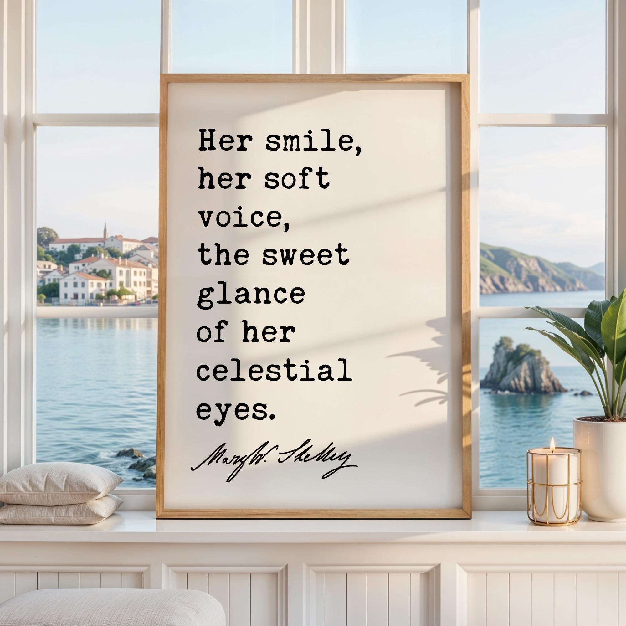Her Smile Her Soft Voice Art Print, Mary Shelley Frankenstein Quote, Romantic Decor - Image 10