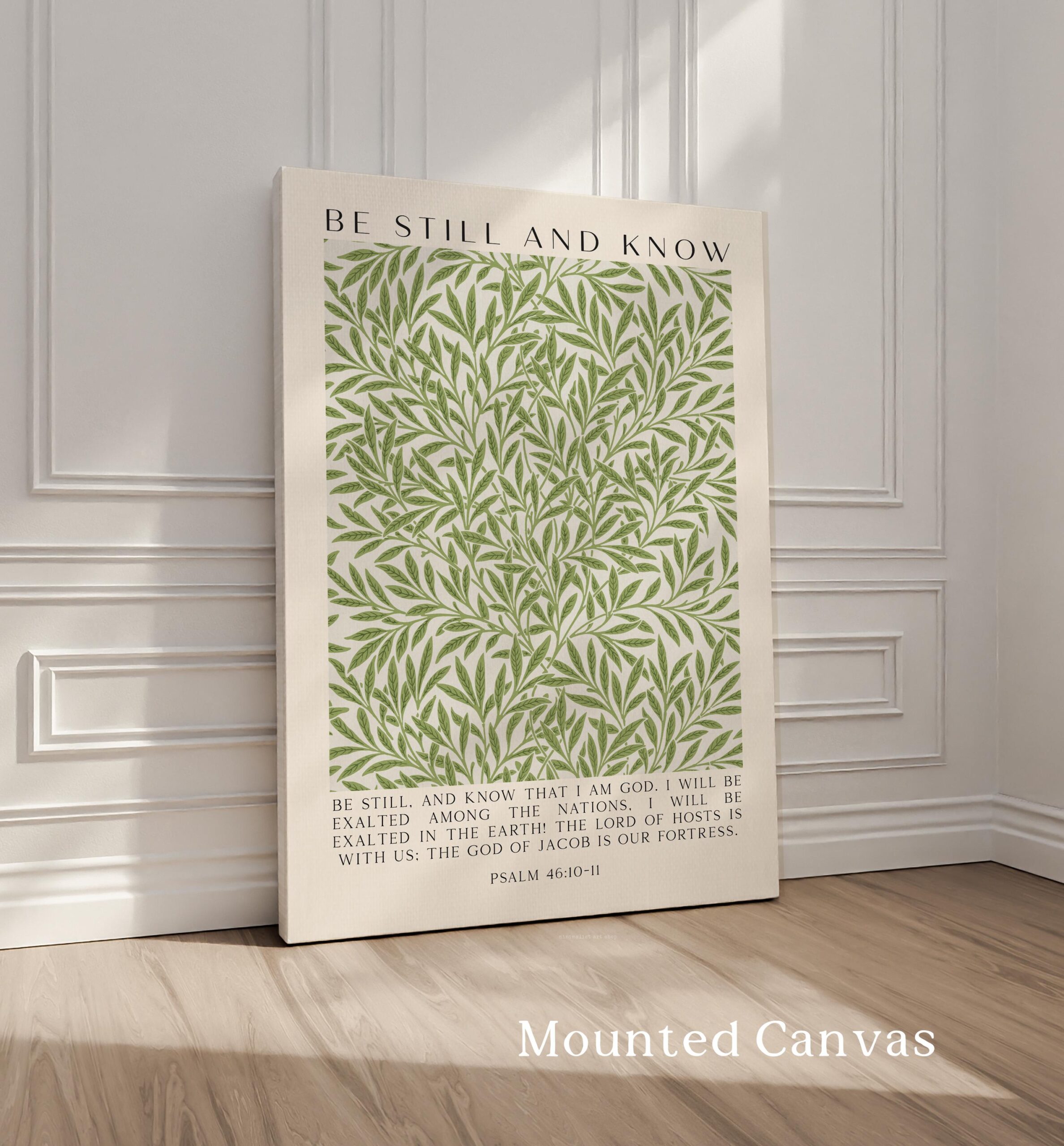 Be Still and Know Art Print • William Morris Willow Design • Psalm 46 Bible Verse - Image 2