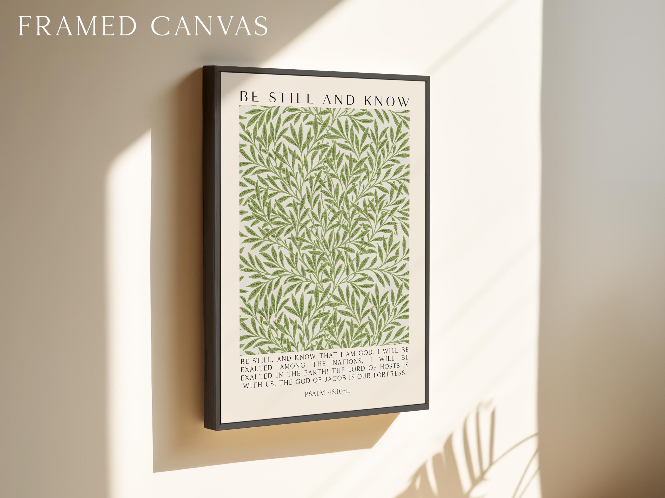 Be Still and Know Art Print • William Morris Willow Design • Psalm 46 Bible Verse - Image 3