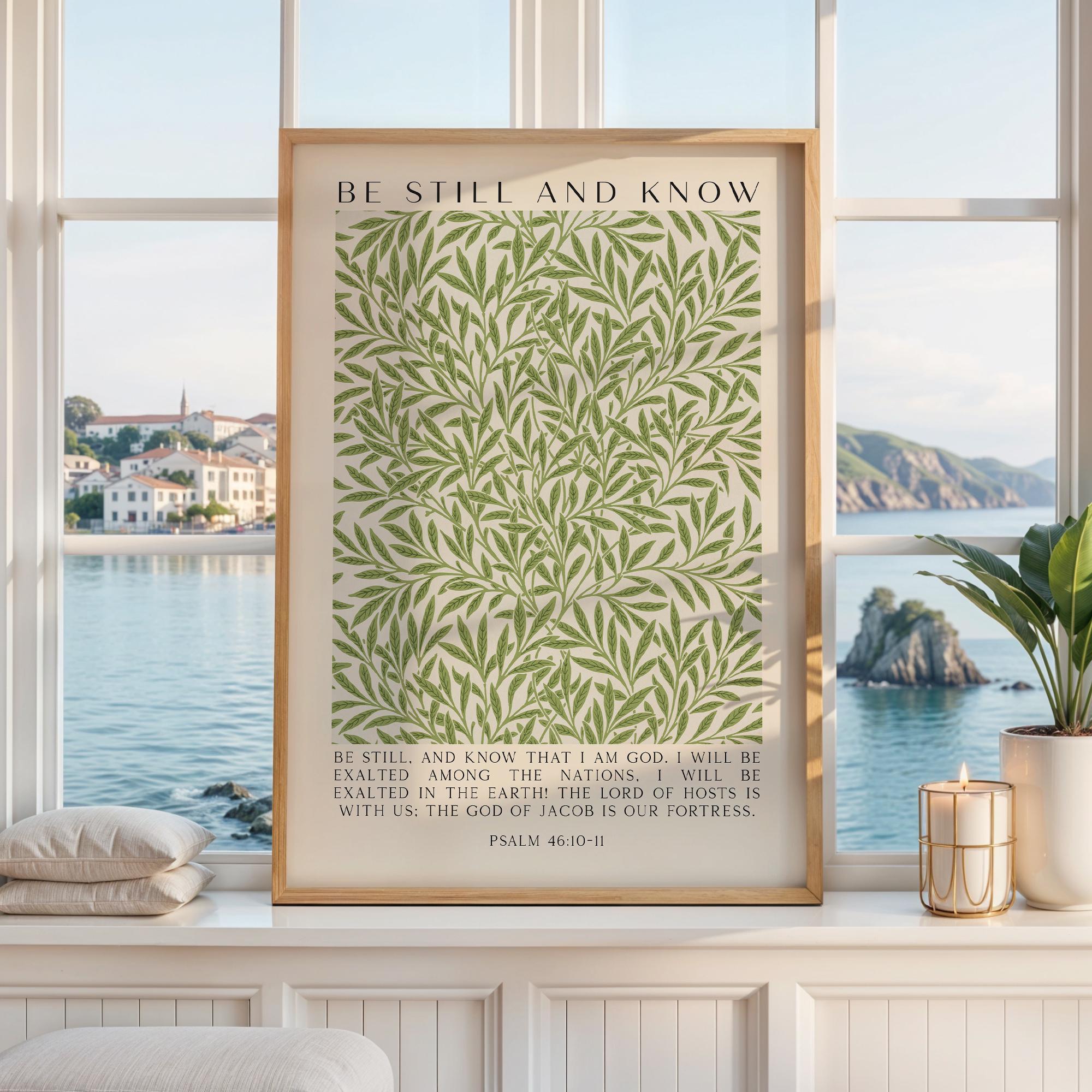 Be Still and Know Art Print • William Morris Willow Design • Psalm 46 Bible Verse - Image 12