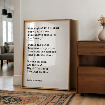 Wild Nights! Wild Nights! • Emily Dickinson Poem • Typography Art Print