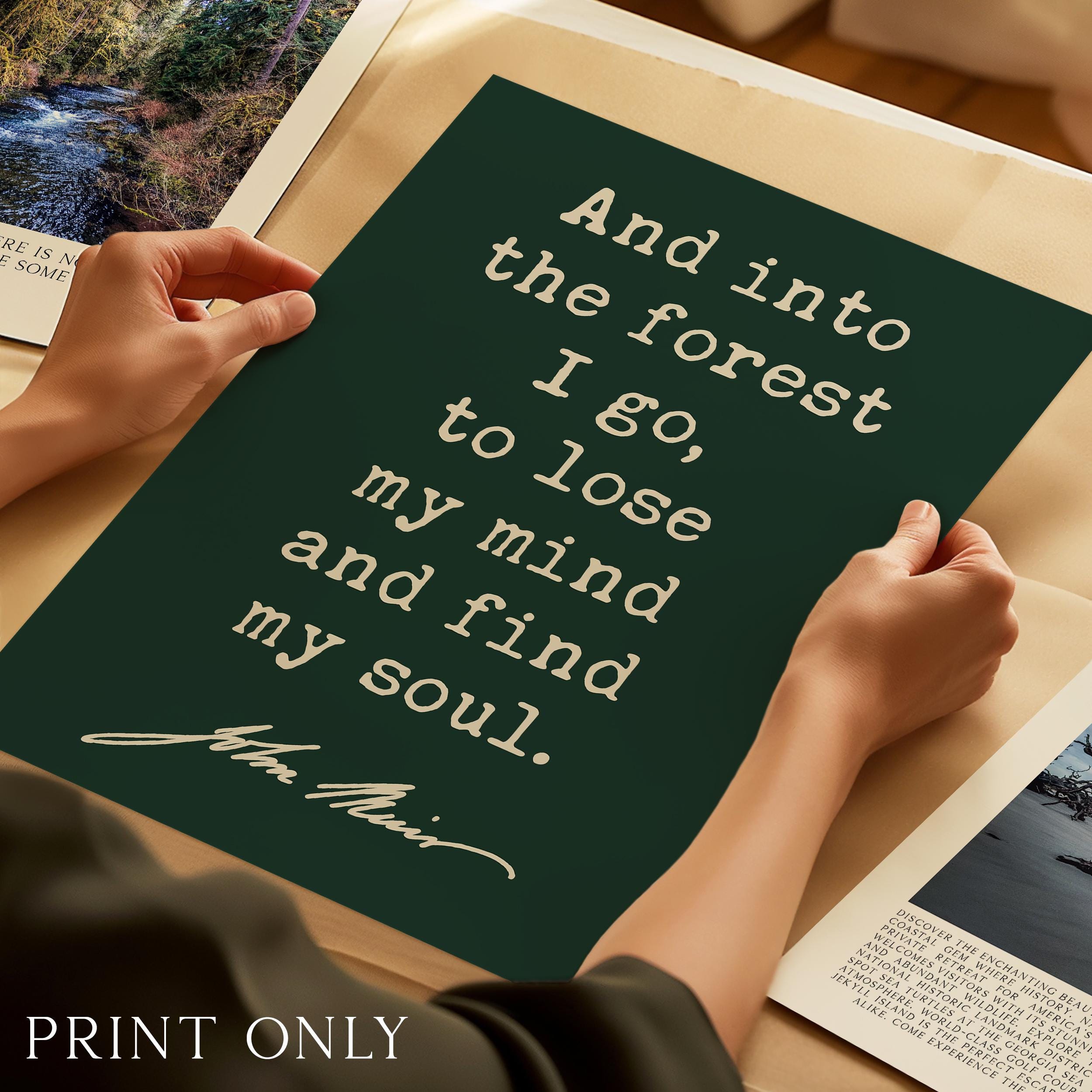 And Into the Forest I Go • John Muir Quote • Typography Art Print • Nature Lover - Image 4