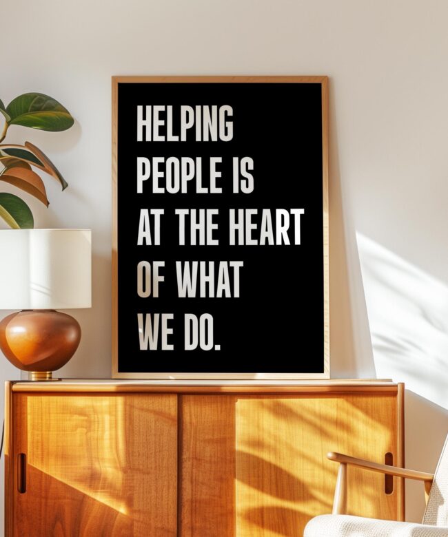 Motivational Office Wall Art • Helping People Quote Print • Minimalist Typography • Business Decor