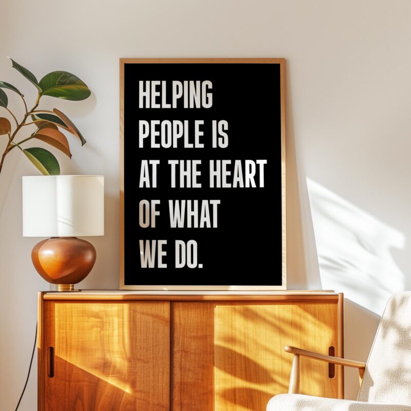 Motivational Office Wall Art • Helping People Quote Print • Minimalist Typography • Business Decor