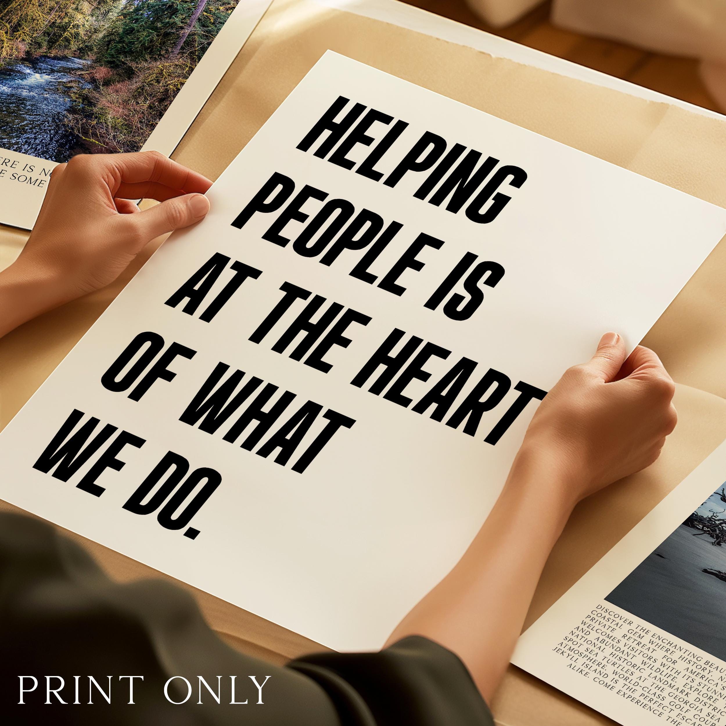 Motivational Office Wall Art • Helping People Quote Print • Minimalist Typography • Business Decor - Image 4