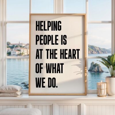 Motivational Office Wall Art • Helping People Quote Print • Minimalist Typography • Business Decor