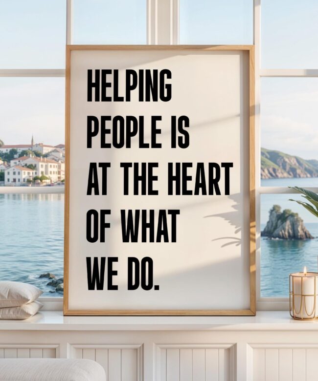 Motivational Office Wall Art • Helping People Quote Print • Minimalist Typography • Business Decor