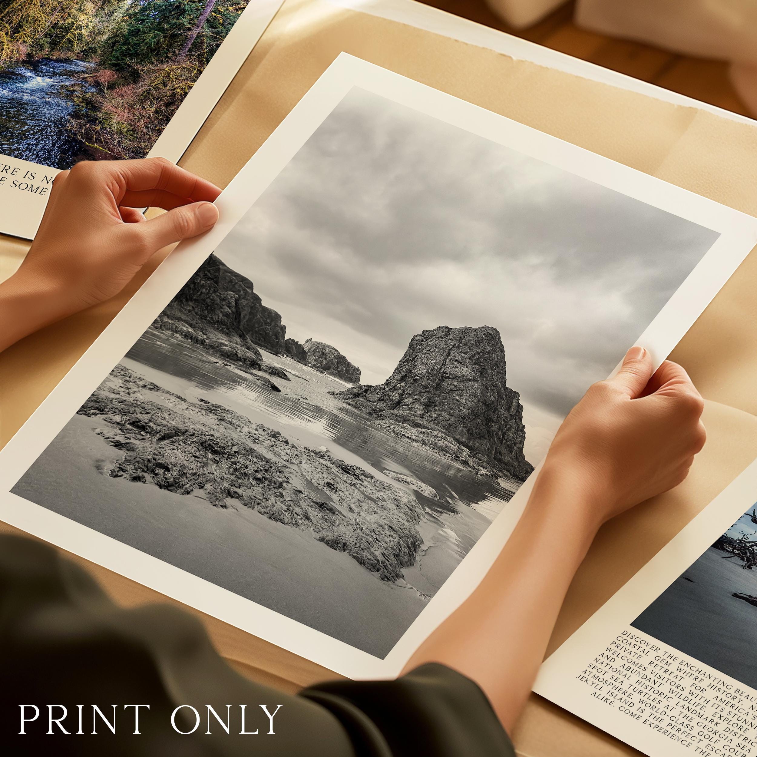 Bandon Beach Black White Photo Print Oregon Coast • Wall Art Moody • Photography Jessie Dysart - Image 4