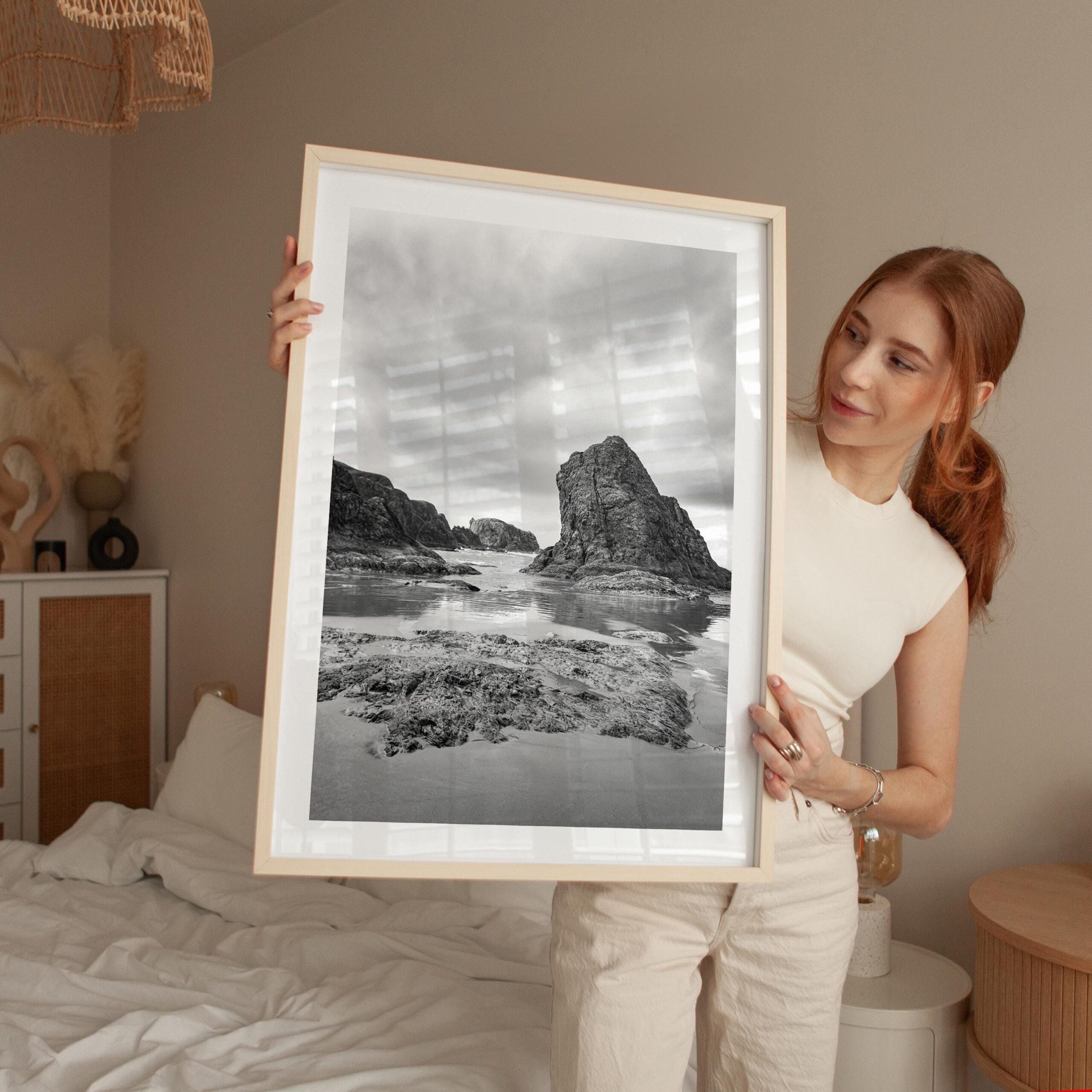 Bandon Beach Black White Photo Print Oregon Coast • Wall Art Moody • Photography Jessie Dysart - Image 5