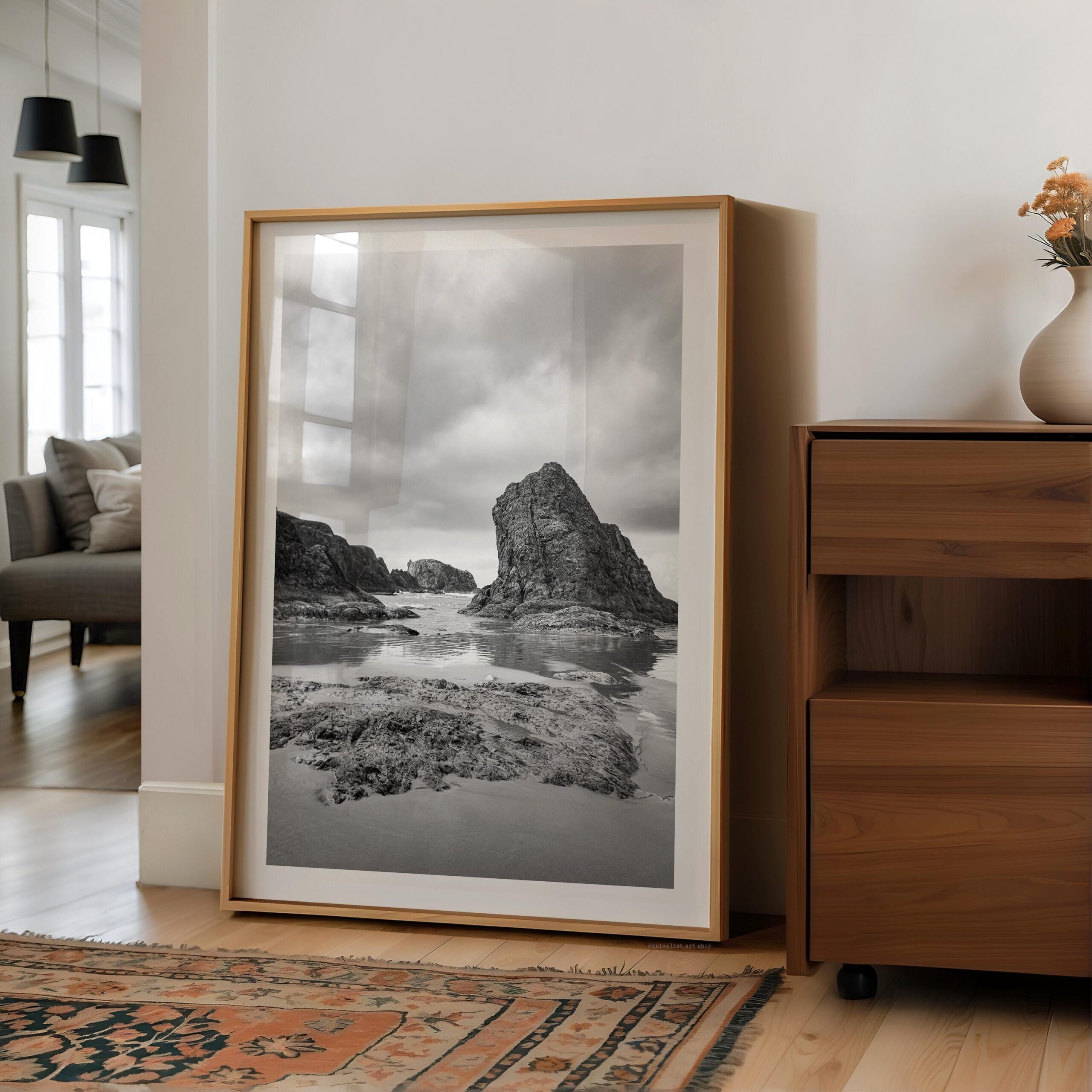 Bandon Beach Black White Photo Print Oregon Coast • Wall Art Moody • Photography Jessie Dysart - Image 8