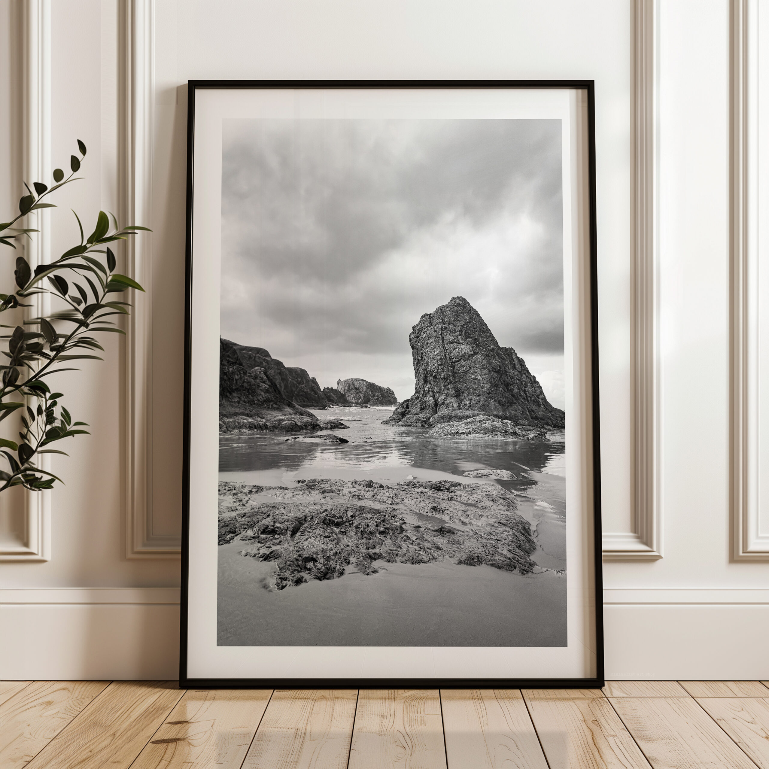 Bandon Beach Black White Photo Print Oregon Coast • Wall Art Moody • Photography Jessie Dysart