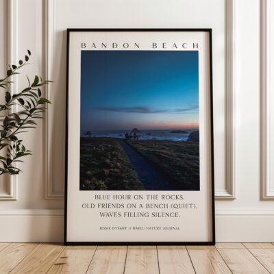 Bandon Beach Oregon Print by Jessie Dysart, Coastal Photography & Haiku Typography Art