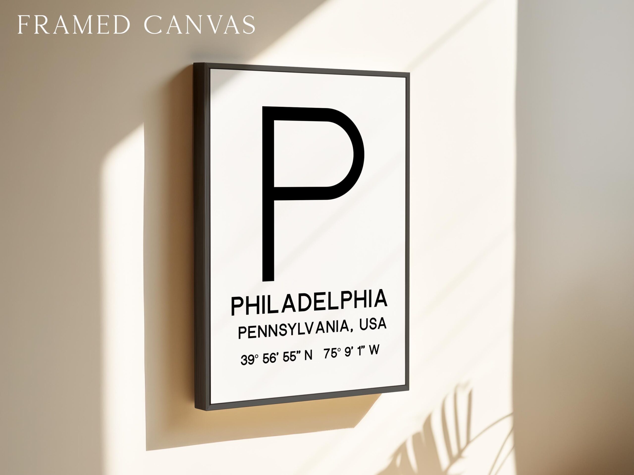 Philadelphia Pennsylvania with GPS Coordinates Typography Minimalist Art Print, Travel Home Decor - Image 3