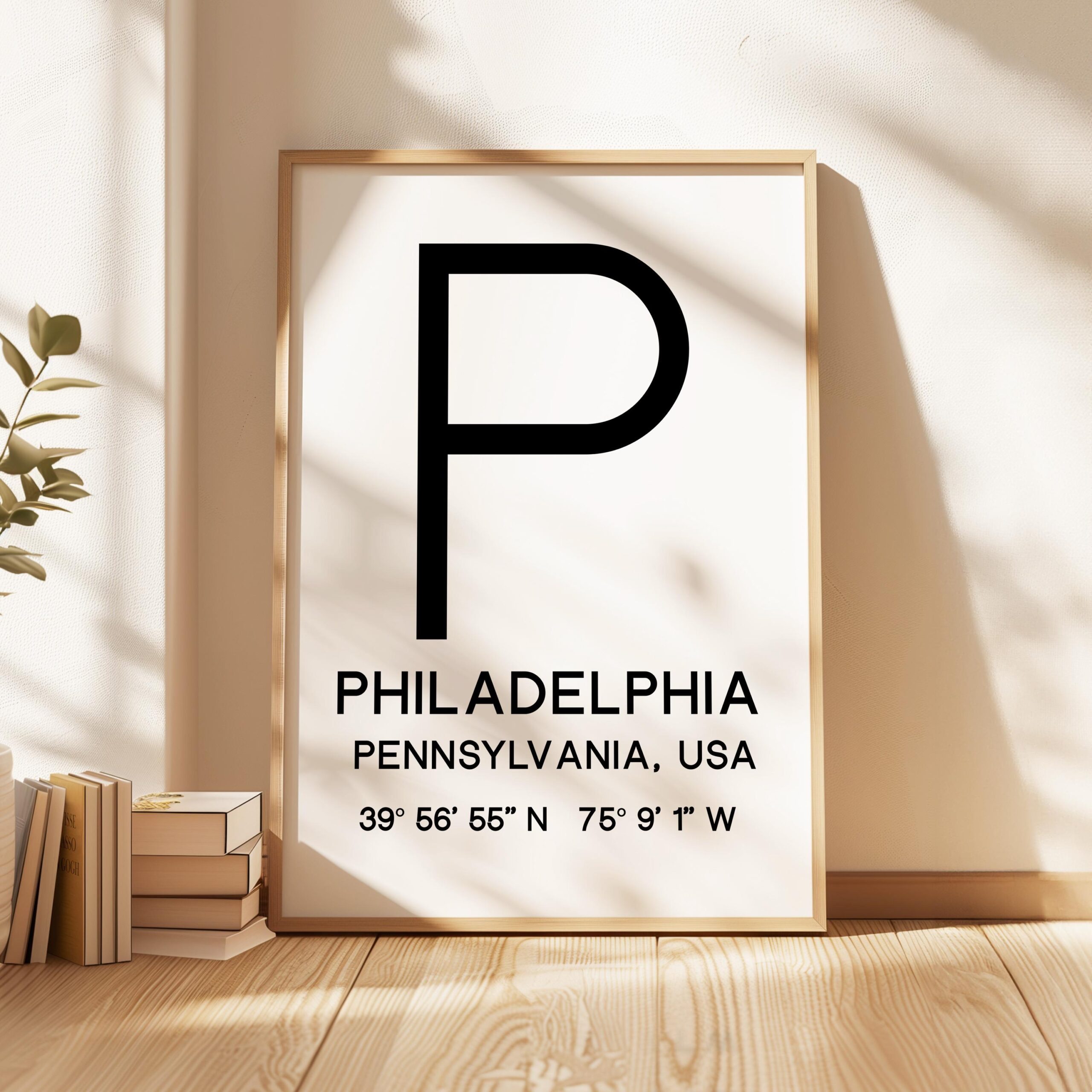 Philadelphia Pennsylvania with GPS Coordinates Typography Minimalist Art Print, Travel Home Decor - Image 6