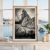 Bastendorff Beach, Oregon Coast Wall Art, Black and White Photography Print by Jessie Dysart