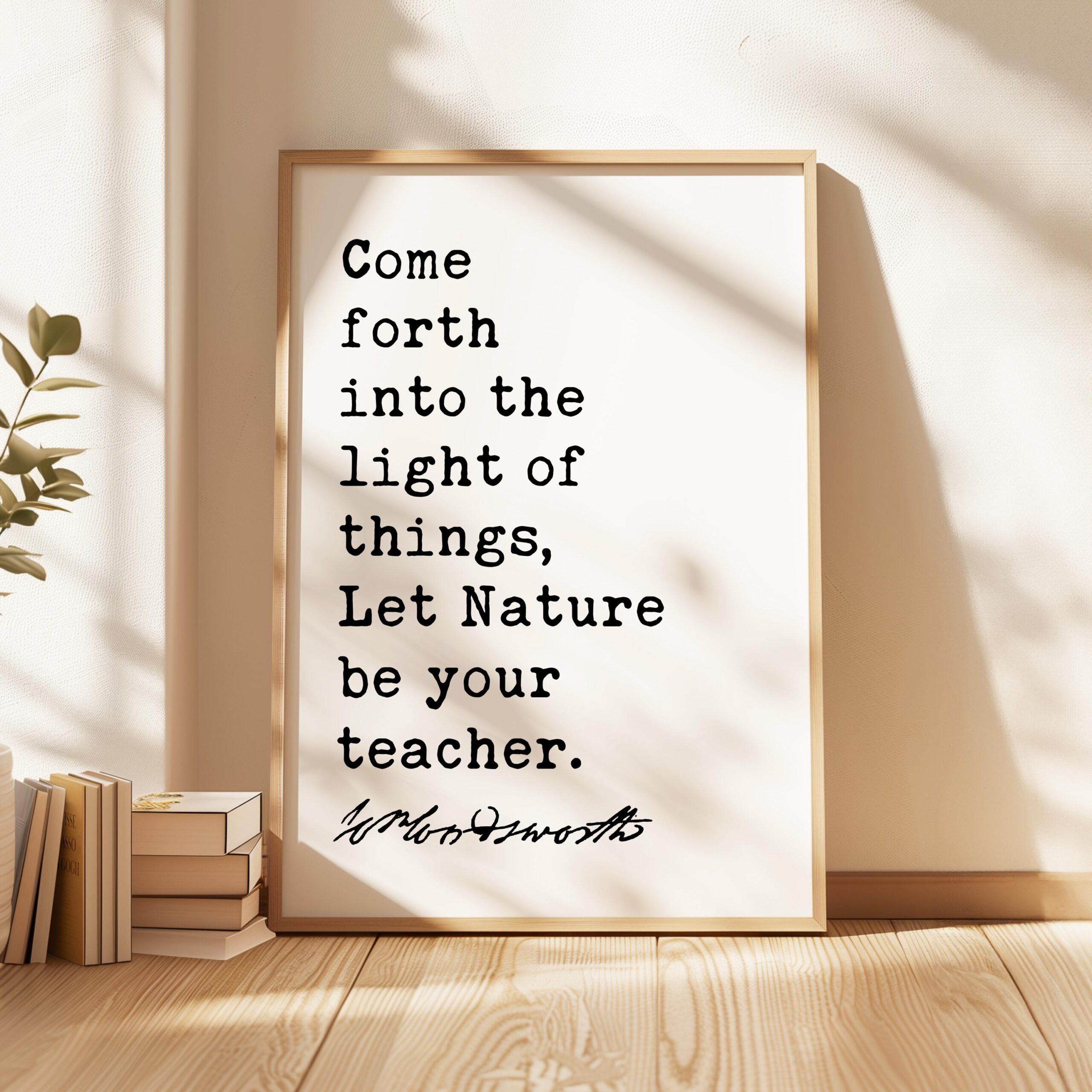 William Wordsworth Quote Print, Nature Be Your Teacher Wall Art, Literary Typography Decor - Image 6