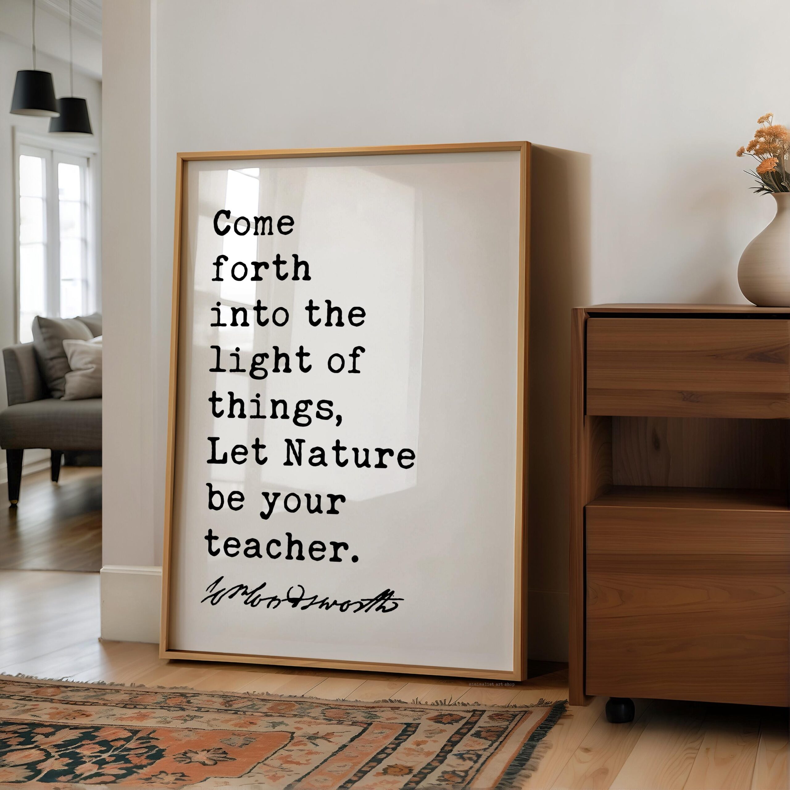 William Wordsworth Quote Print, Nature Be Your Teacher Wall Art, Literary Typography Decor - Image 7