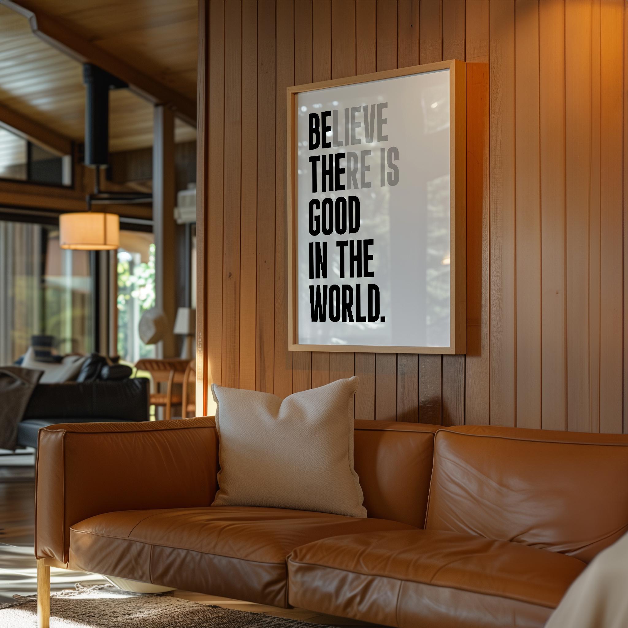 Believe There Is Good In The World (Be The Good) Print, Inspirational Typography Wall Art - Image 8