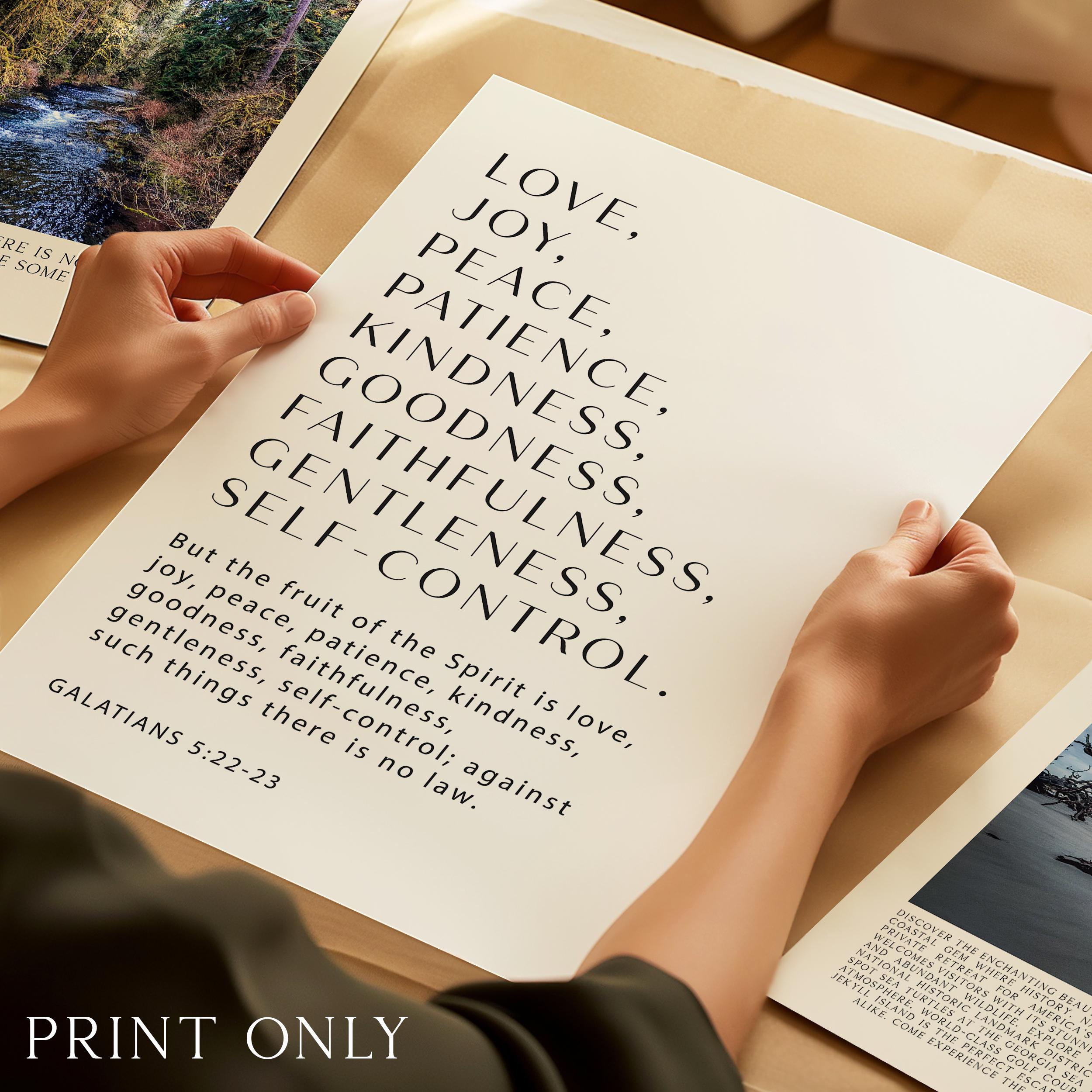 Galatians 5:22-23 Fruit of the Spirit Print, Christian Wall Art, Bible Verse Decor - Image 4