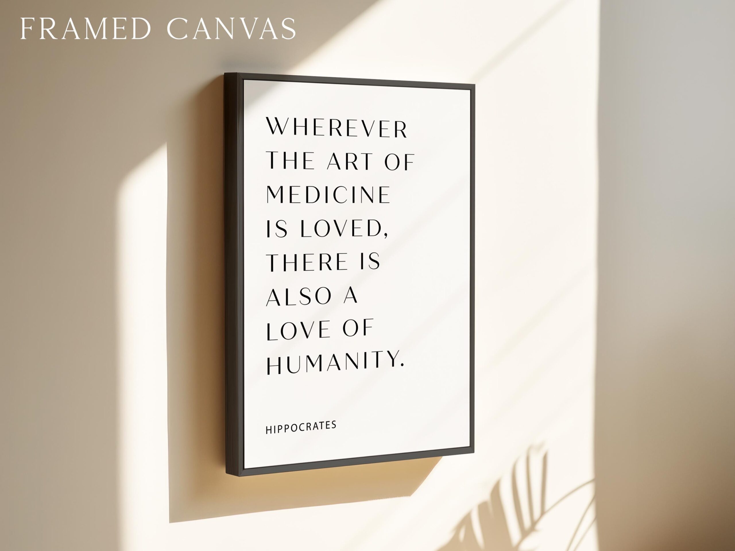 Wherever the art of Medicine is Loved, Hippocrates Quote, Typography Print, Health, Medical - Image 4