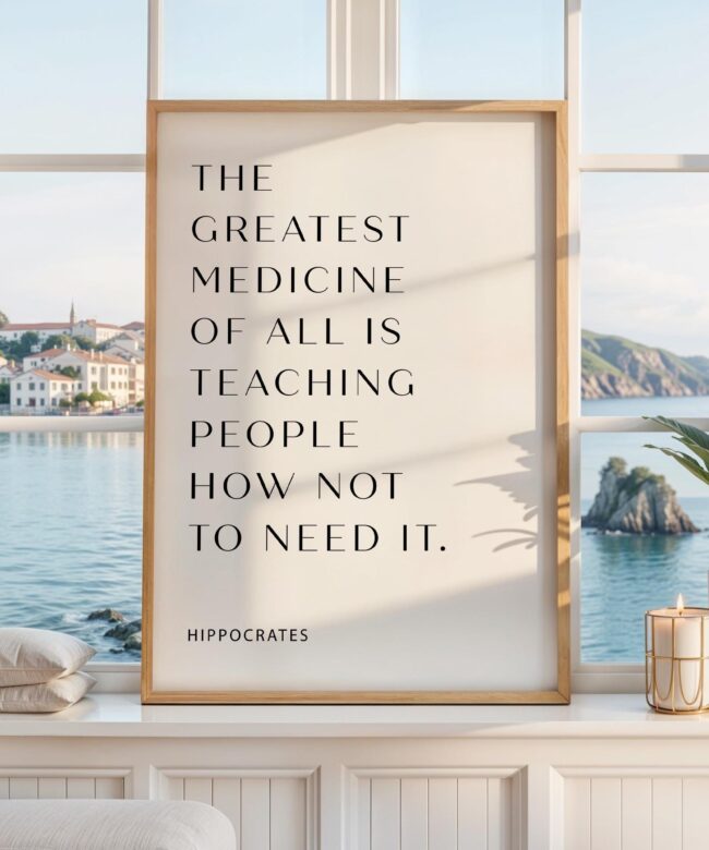 Medical Quote Wall Art, The Greatest Medicine of All, Hippocrates Typography Print, Physician Office Decor