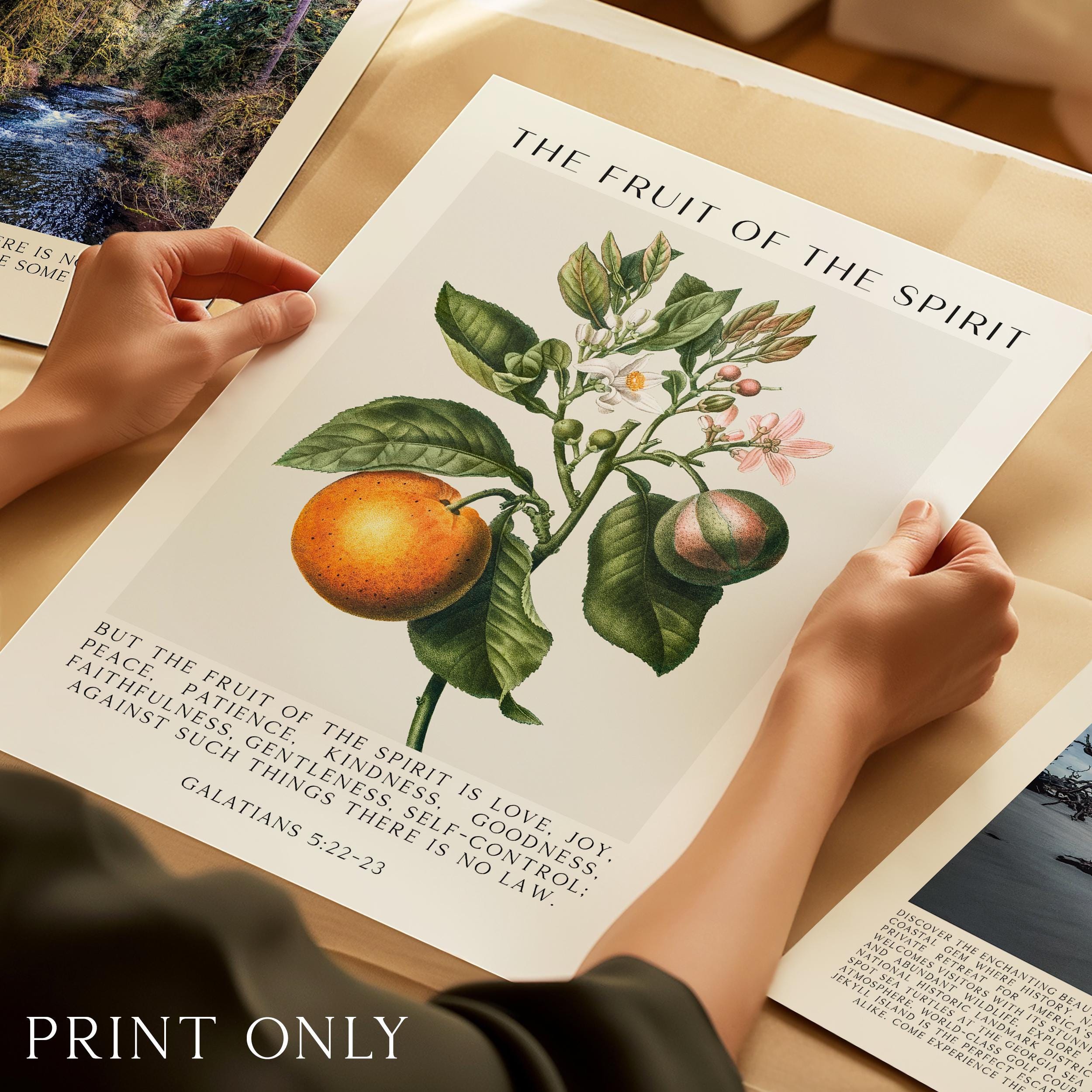 Fruit of the Spirit, Is Love, Joy, Peace, Patience, Kindness, Galatians 5:22-23, Art Print - Image 5