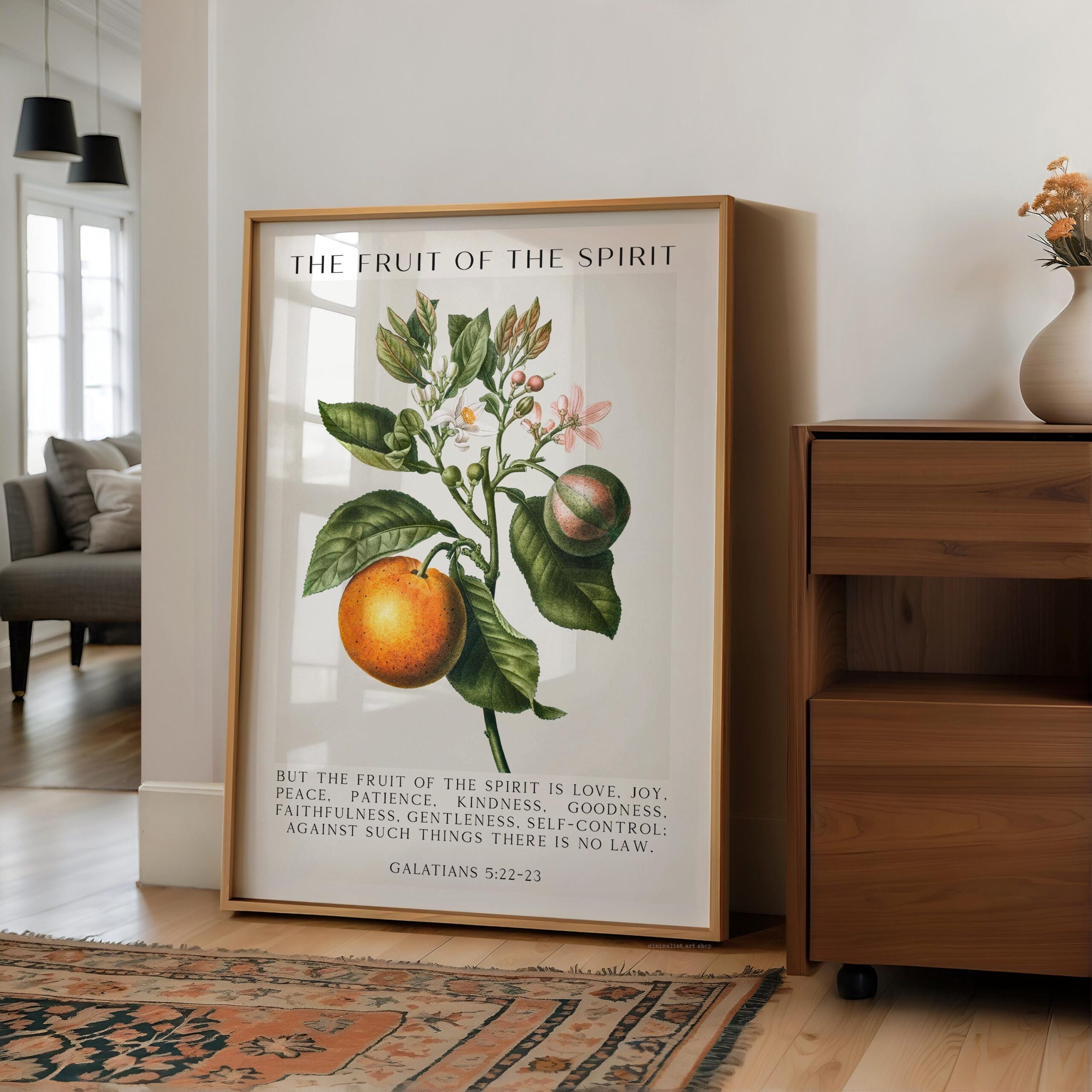 Fruit of the Spirit, Is Love, Joy, Peace, Patience, Kindness, Galatians 5:22-23, Art Print - Image 7