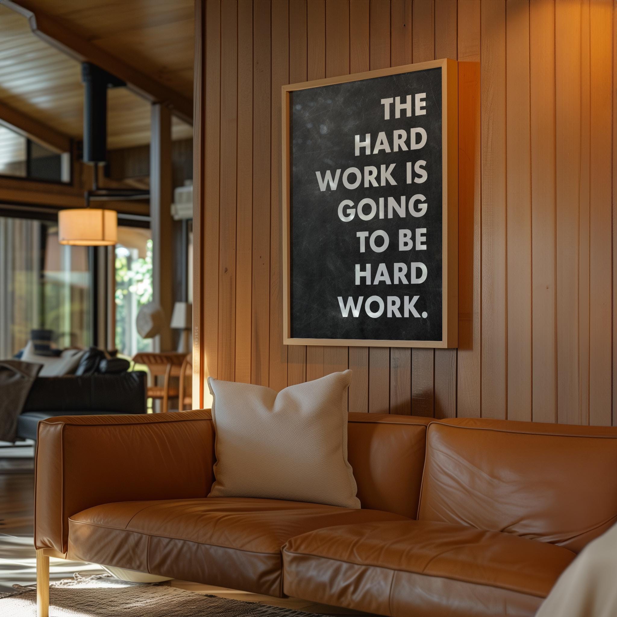 Motivational Typography Print, The Hard Work Is Going To Be, Inspirational Office Art, Home Gym - Image 8