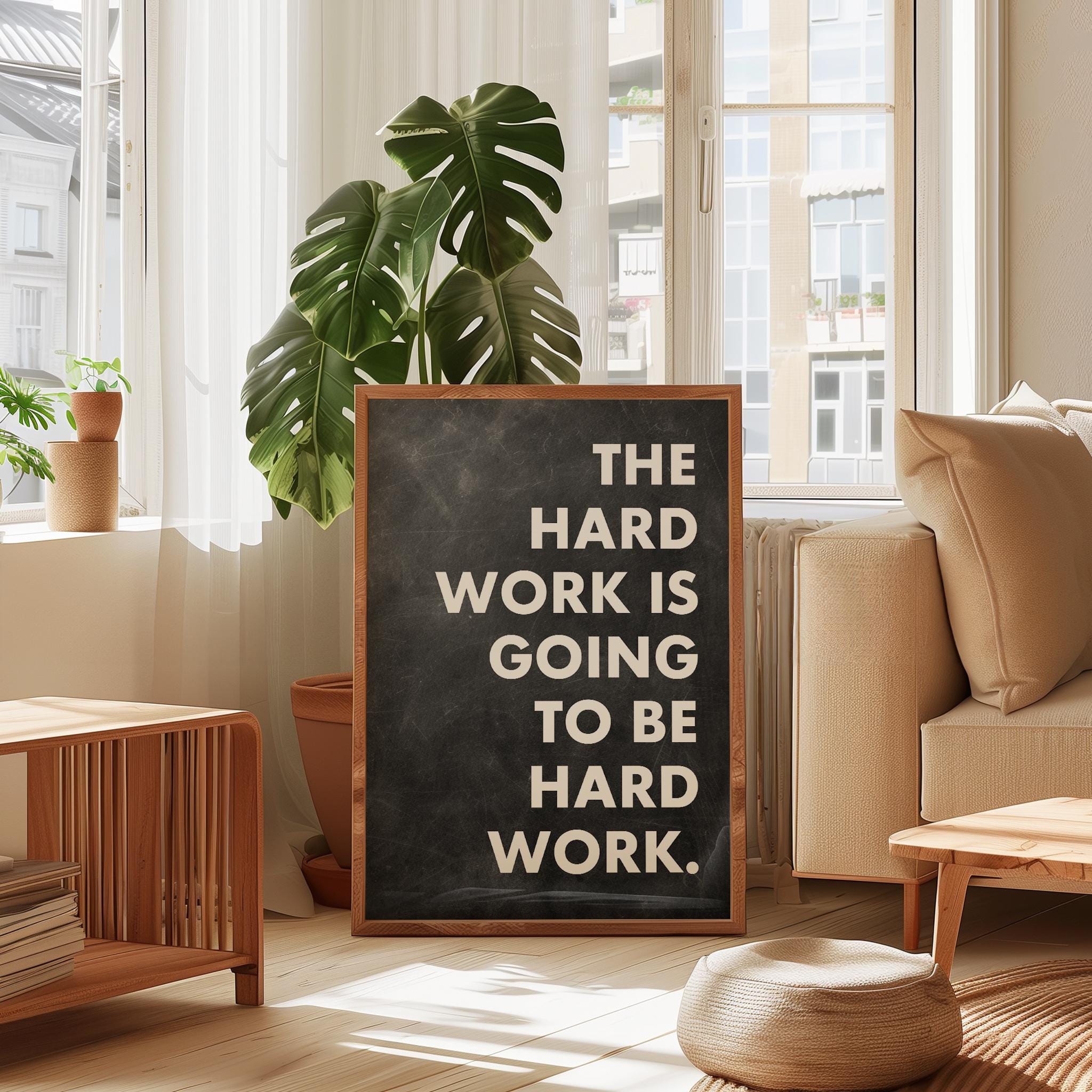 Motivational Typography Print, The Hard Work Is Going To Be, Inspirational Office Art, Home Gym - Image 9