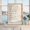Wherever the art of Medicine is Loved, Hippocrates Quote, Typography Print, Health, Medical