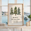Be Still and Know That I Am God Print, Psalm 46:10 Wall Art, Christian Home Decor, Watercolor Trees