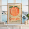 Georgia Peach Wall Art, On My Mind Print, Vintage, Southern Home Decor, Housewarming Gift Georgia Peach Wall Art, On My Mind Print, Vintage, Southern Home Decor, Housewarming Gift
