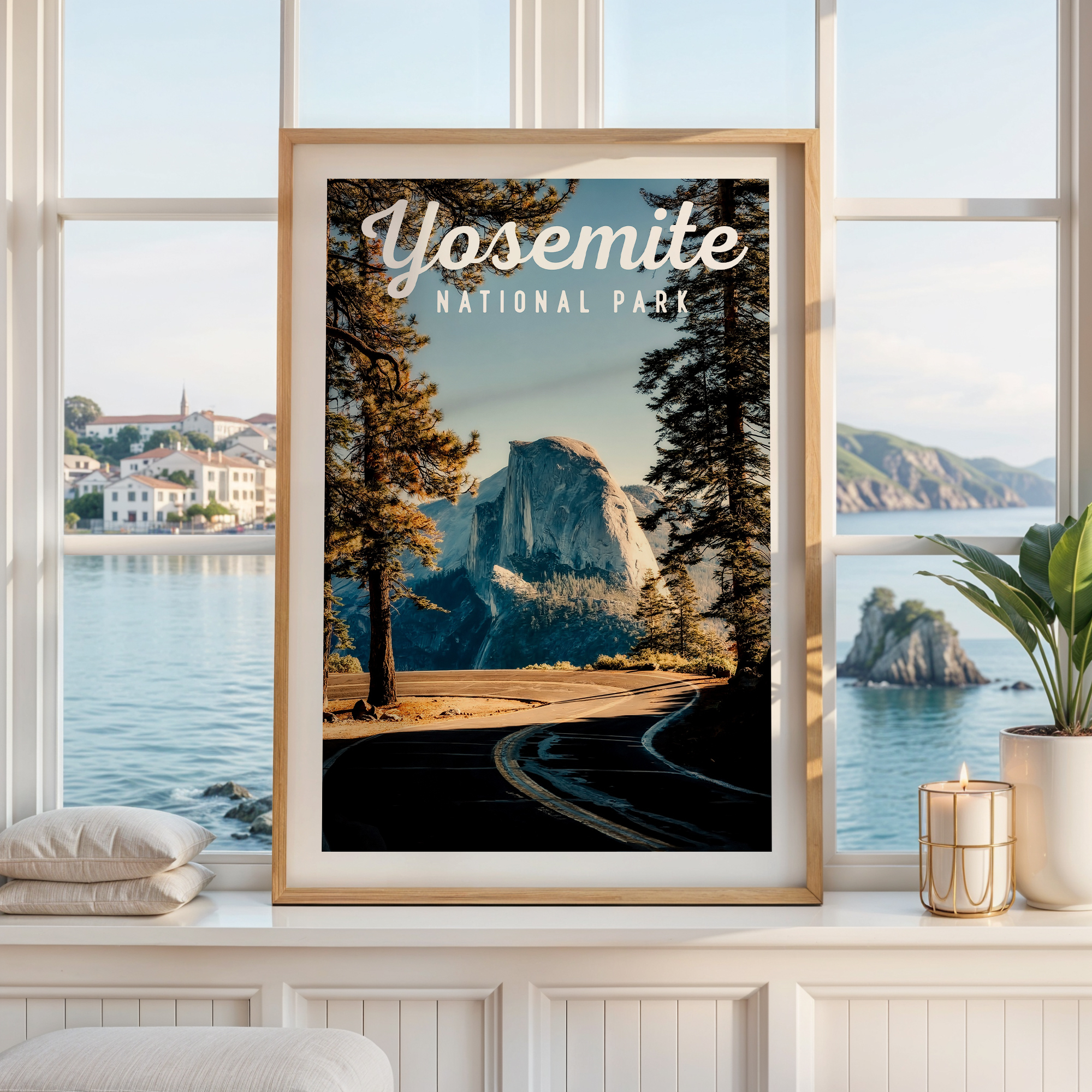 Yosemite National Park Print, Travel Poster, California Wall Art, Mountain Landscape Decor