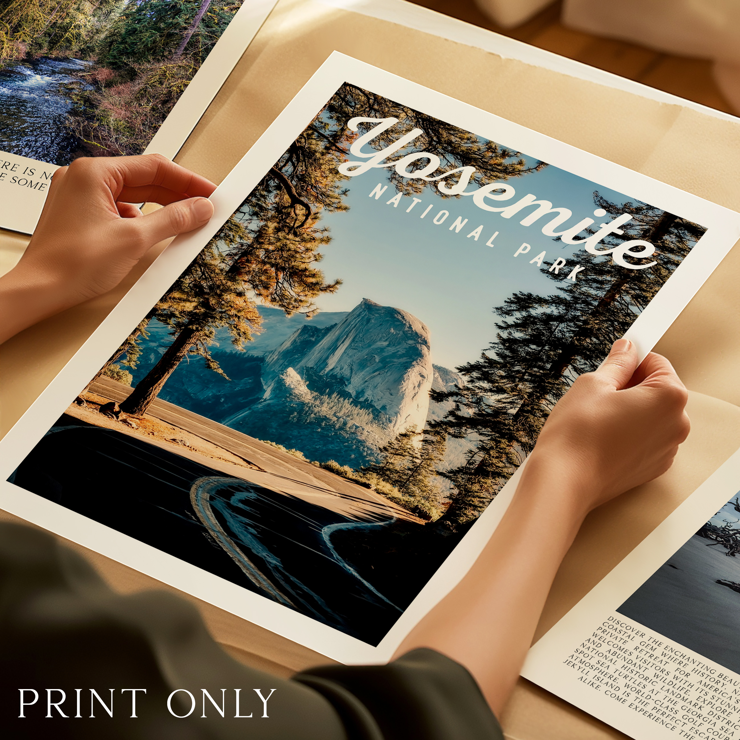 Yosemite National Park Print, Travel Poster, California Wall Art, Mountain Landscape Decor - Image 4