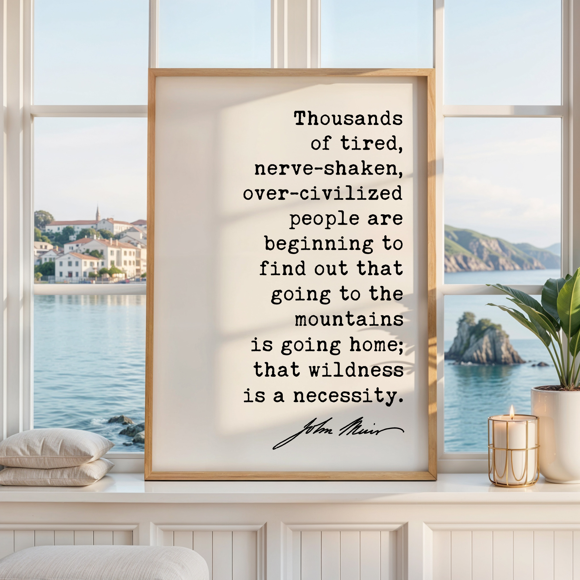 John Muir Quote Print, Going to the Mountains Is Going Home, Hiking Wall Art, Mountain Decor, Nature Lover Hiker Gift