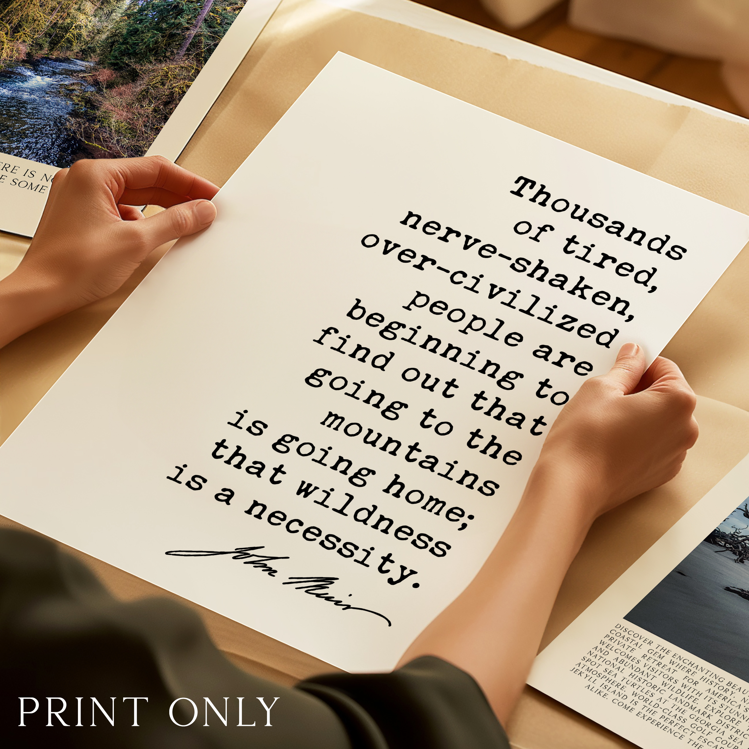 John Muir Quote Print, Going to the Mountains Is Going Home, Hiking Wall Art, Mountain Decor, Nature Lover Hiker Gift - Image 4